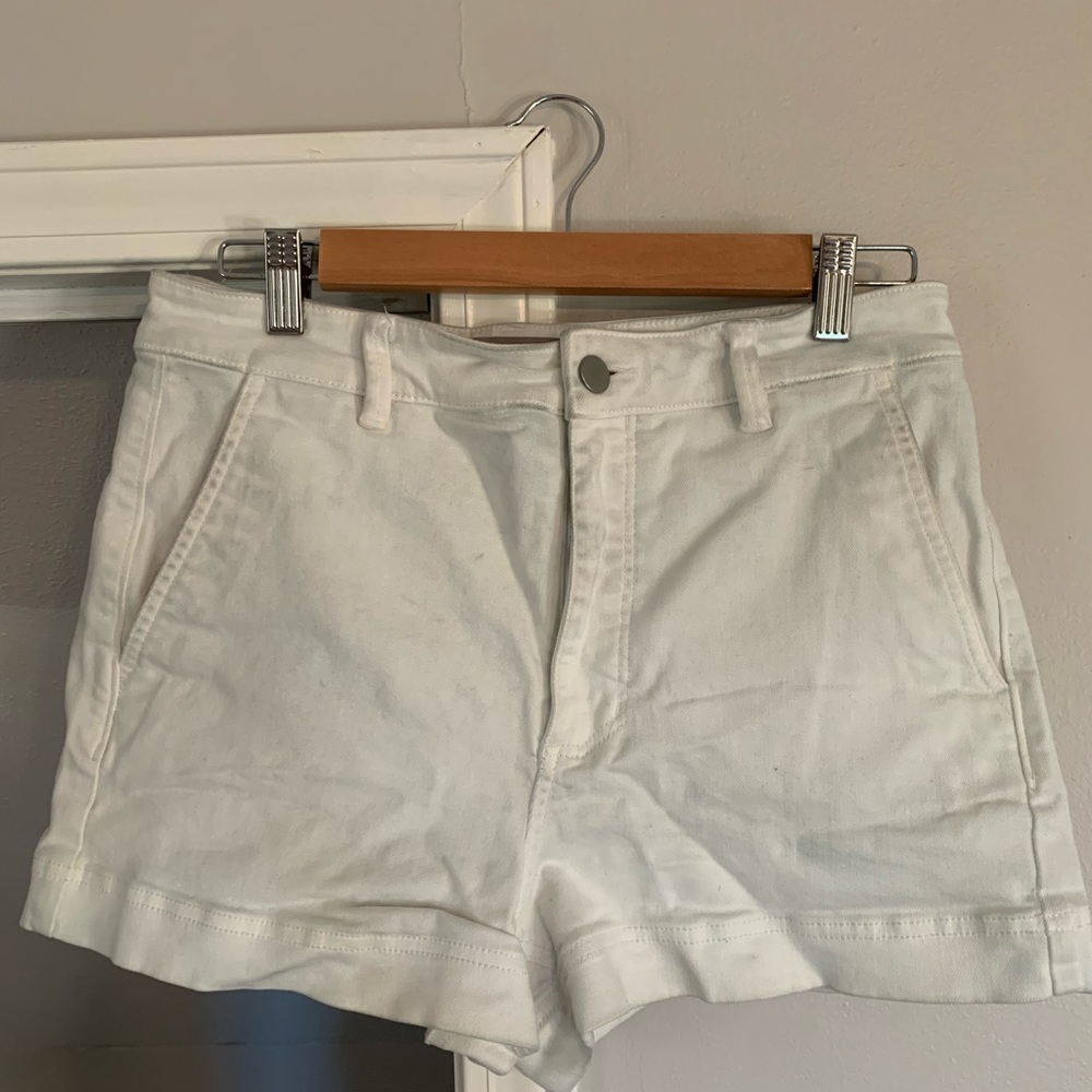 Everlane Patch Pocket High Rise White Shorts